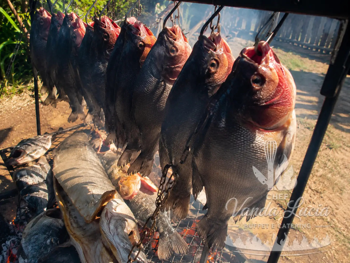 Churrasco preparado para celebração