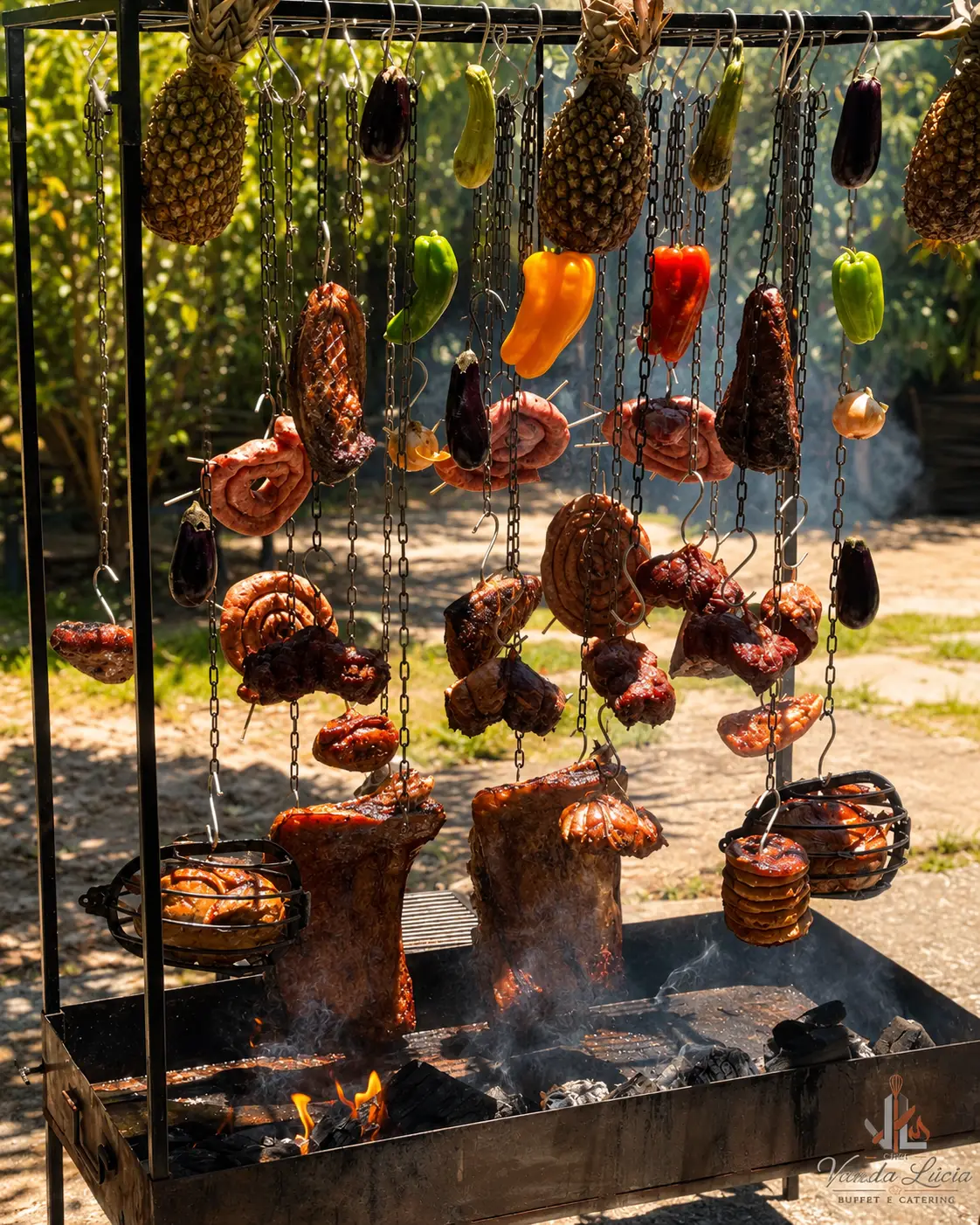 Serviço de churrasco em evento