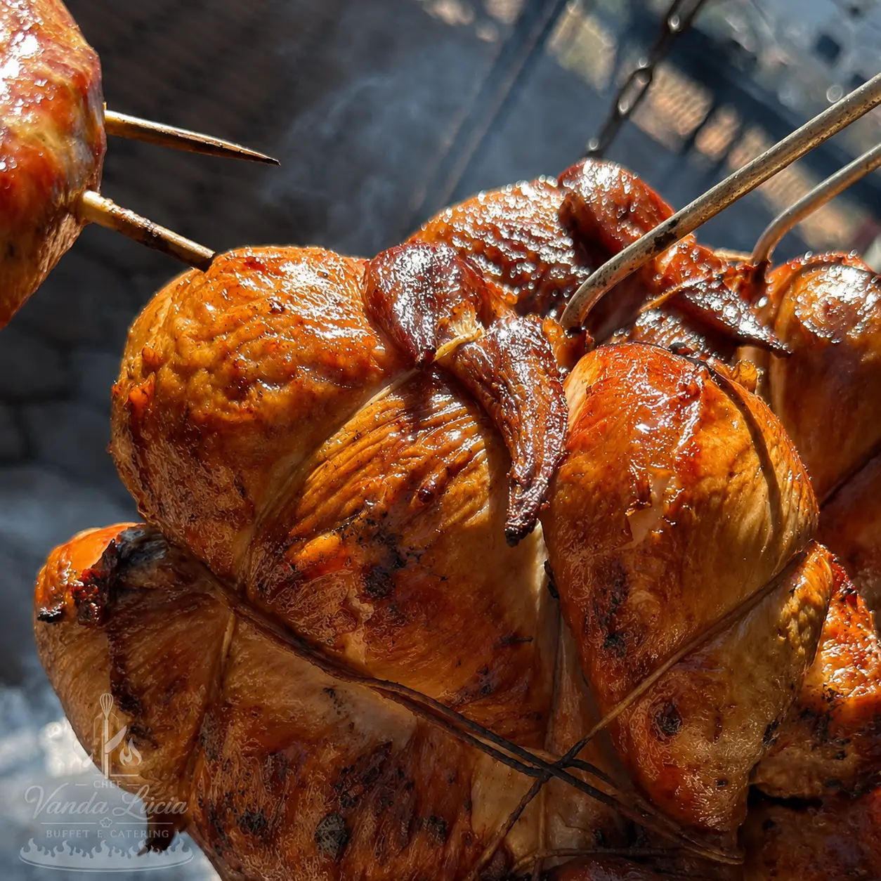 Churrasco servido em evento