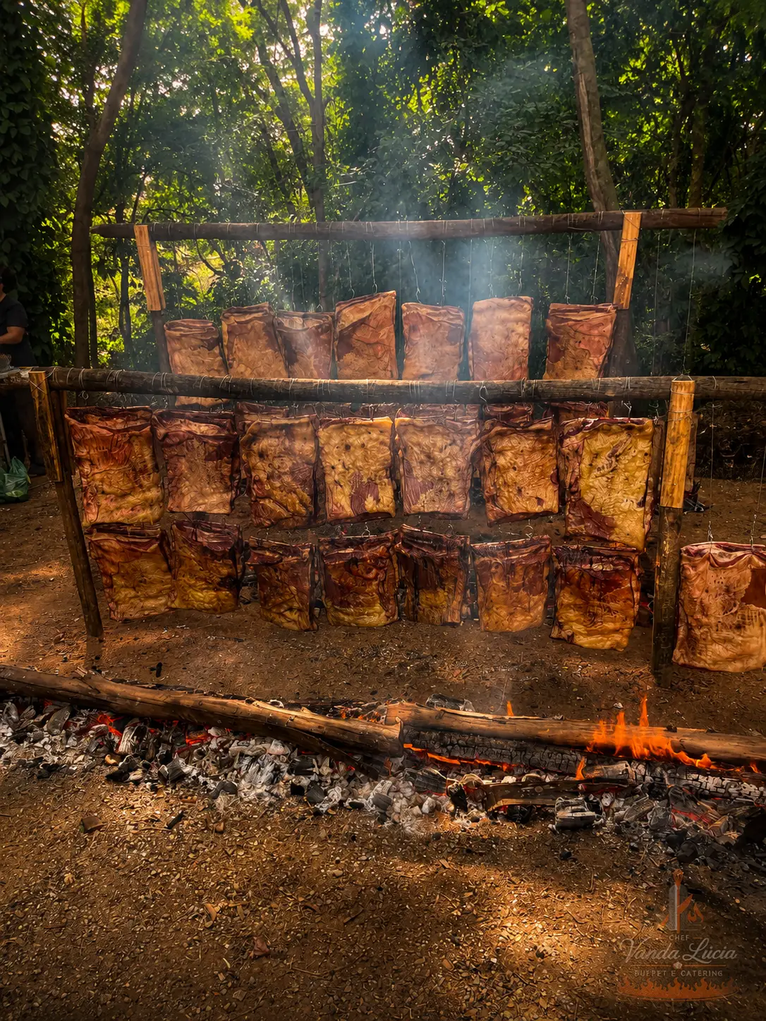 Cortes assados no fogo de chão